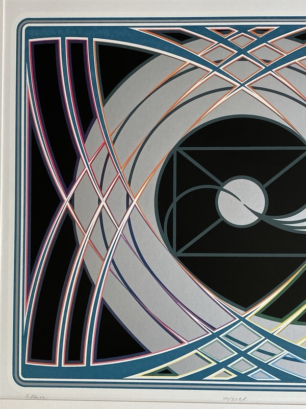 Ray Durrell Vintage 70s Op Art Geometric Abstract Modernism LE Serigraph Print gallery
