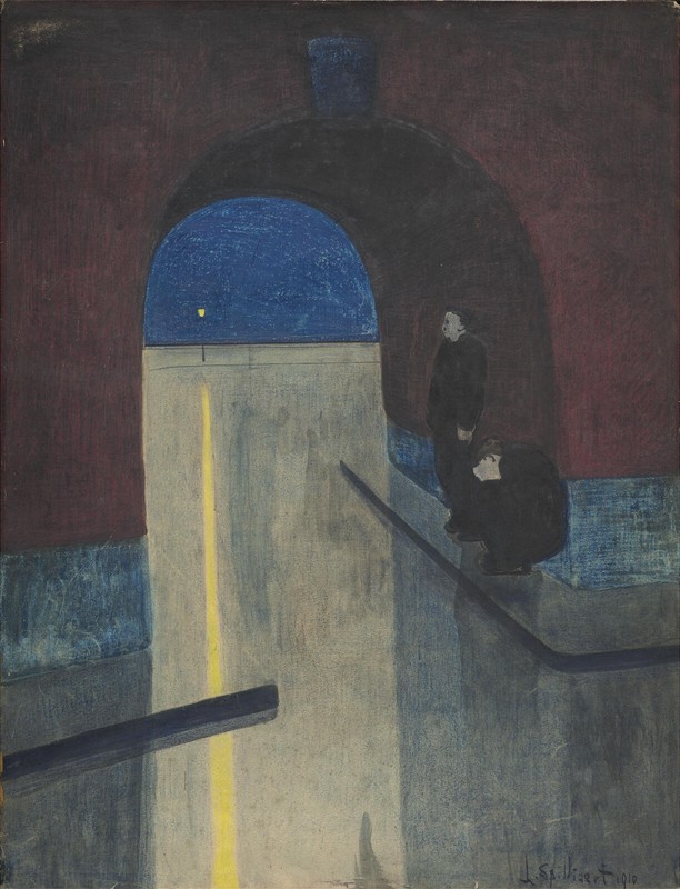 Léon Spilliaert – Man and Woman Shelter in Ostend (1910) – 17″ x 22″ Art Print