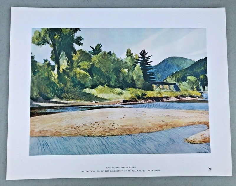Edward Hopper "Gravel Bar, White River" 1960 Art Print