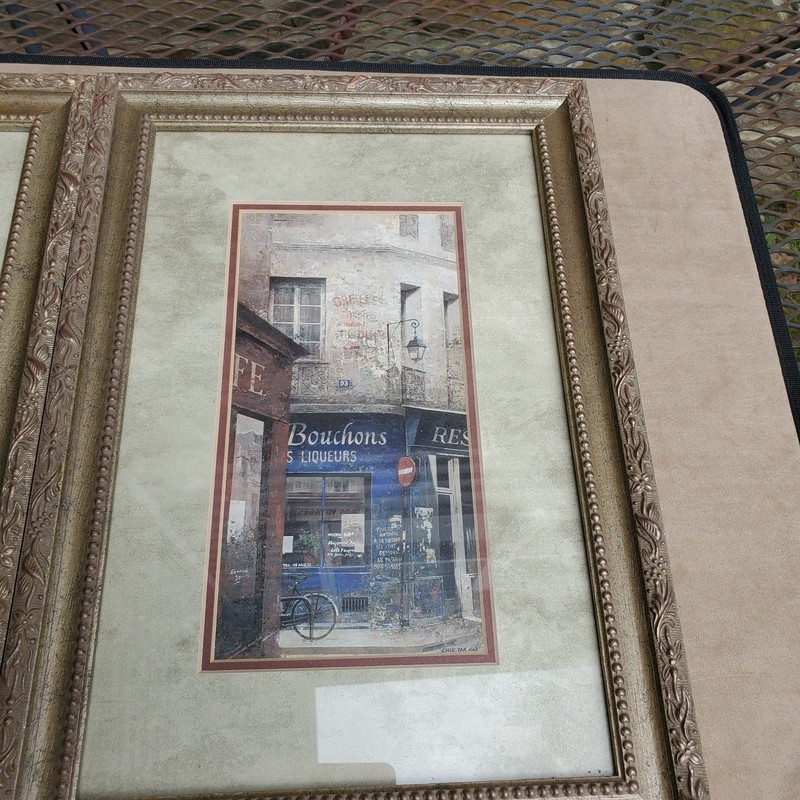 Chiu Tak Hak Glass Framed Art Prints France Paris Restaurant Store Front Pair gallery