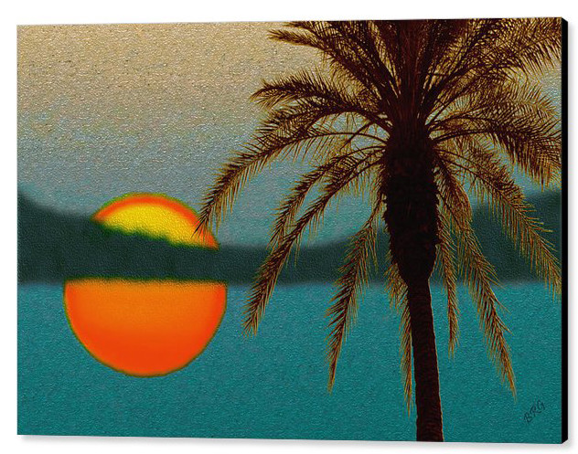 Paradise Sun, Large Hawaiian Tropical Stretched Canvas Wall Art Giclee Print