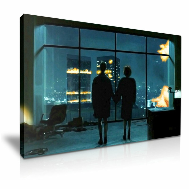 Fight Club Ending Scene Stretched Canvas Wall Art 76x50cm / 30X20 Inch