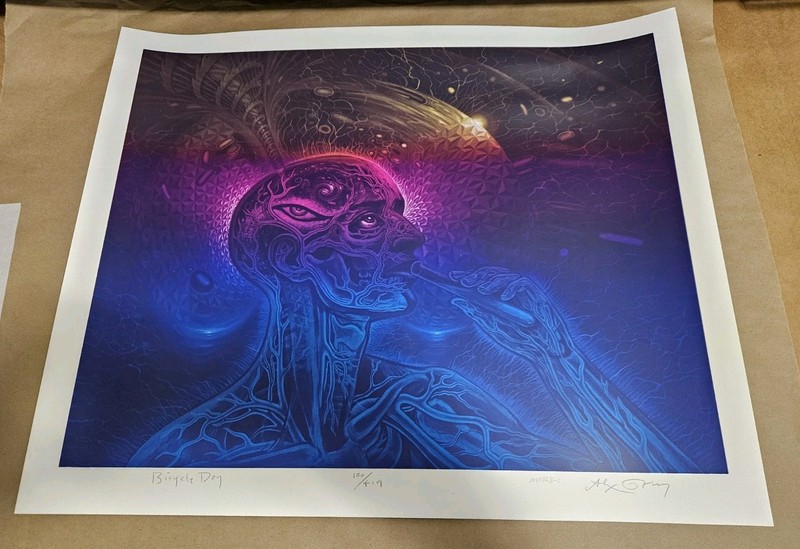 Alex Grey & Mars-1 “Bicycle Day” (2016) Print Poster Split Silkscreen Ed/419