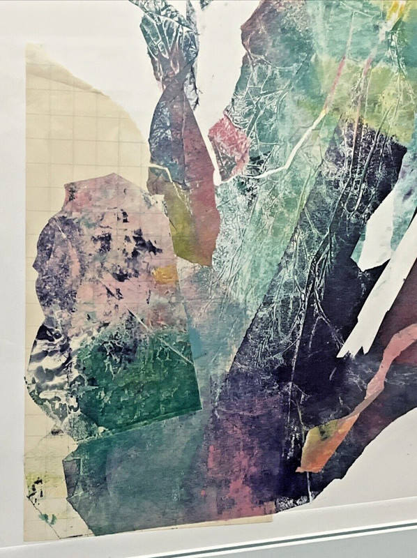 Jennifer Hilton Monotype Print Mixed Media "Ten Hills 2" Large Signed Vintage gallery