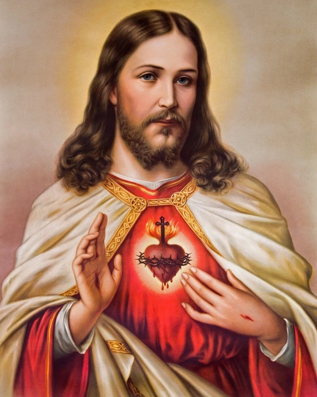 Catholic print picture SACRED HEART 11″X14″ GLOSSY POSTER PRINT