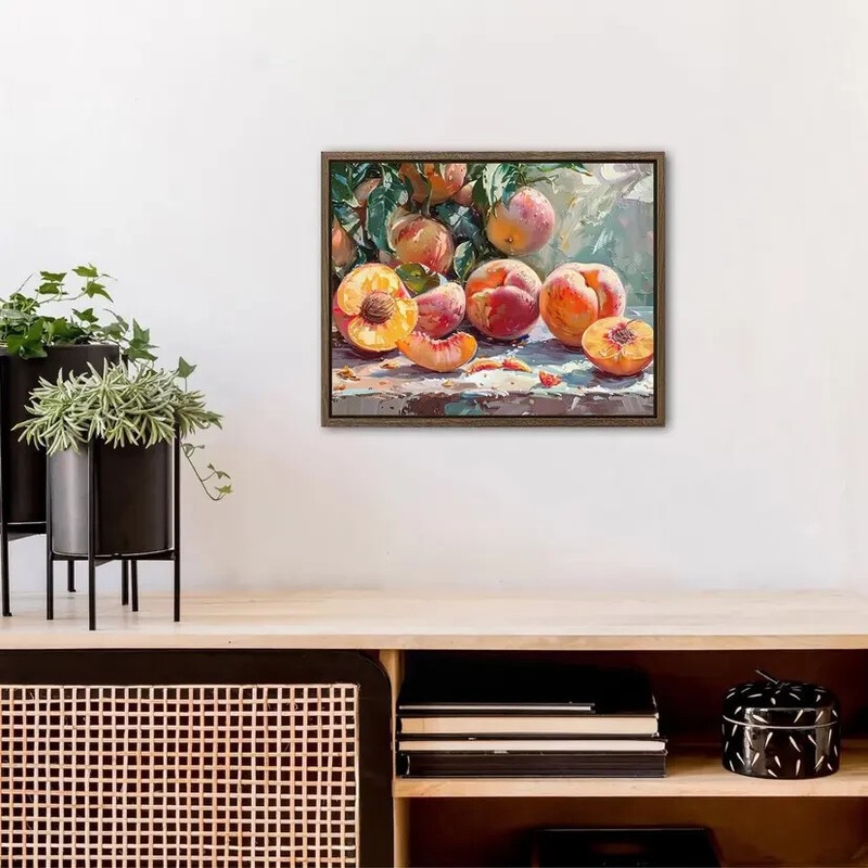 Minimalist Peaches Painting Wall Art Rustic Wall Decor Home Decorations 20x25cm gallery
