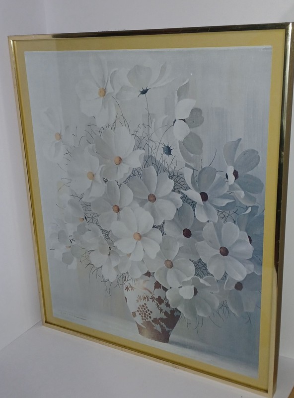 Elizabeth Rouviere Cosmos Blanc 24×20 Framed Print French 20th Century Art