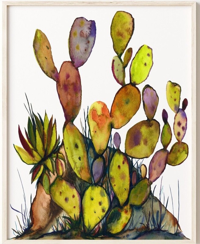 Desert Cactus Watercolor Painting Print