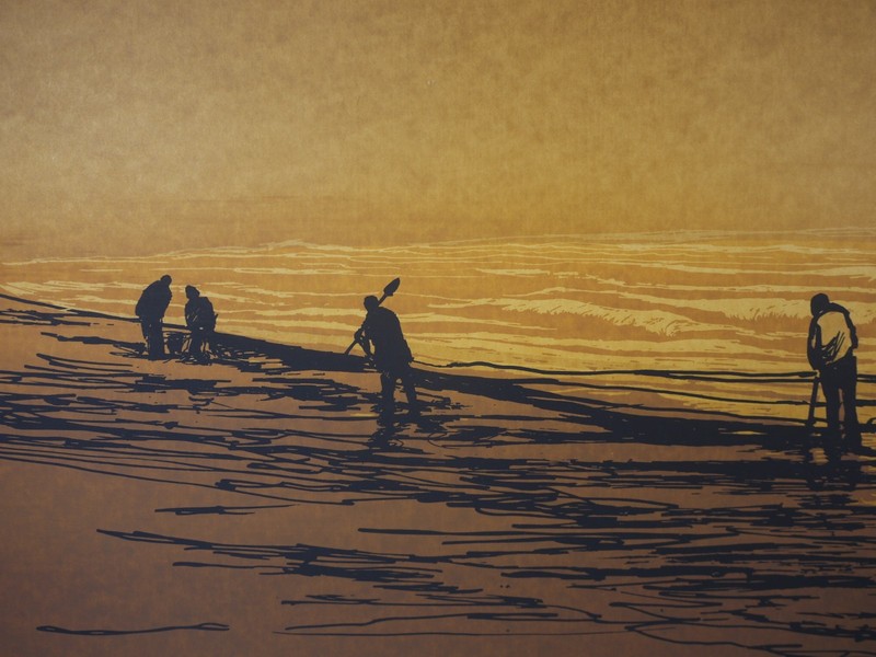 Roger Berghoff Signed Screen Print Serigraph LOW TIDE McM Seascape Northwest ART gallery