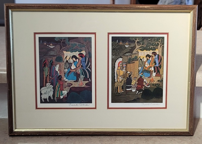 PABLITA VELARDE Nativity Scene Prints (2) Native American, Santa Clara Pueblo NM gallery