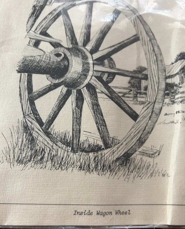RARE FIND Yesteryear Art “Inside Wagon Wheel “8X10 Original Print #1744 Print 75 gallery