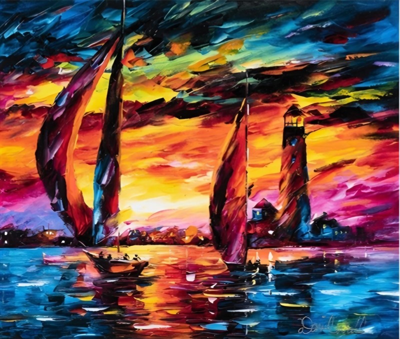 Daniel Wall SUNSET RETURN Giclee Hand Embellished Signed on Canvas xx/200