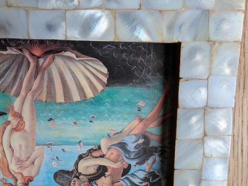 Birth of Venus Framed Art Print Mother of pearl frame 19.3 X 14.1cm OOAK gallery
