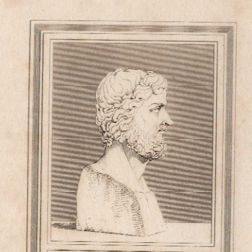 ARISTIPPUS Ancient Greek Philosopher 1809 Antique Copper Engraving