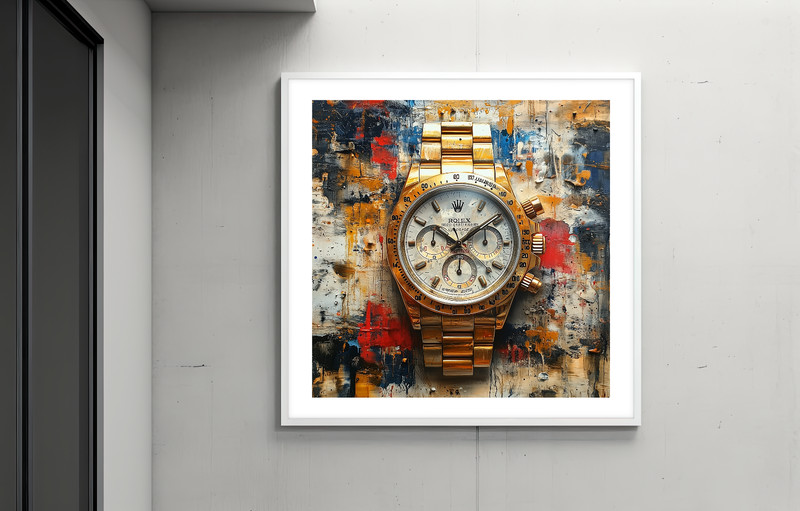 Rolex Watch Framed 24×24 Giclée Art Print Ltd 1/25 Signed COA Rombley V71