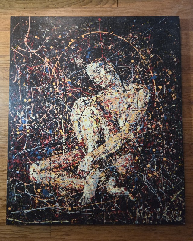 Matt Aston Canvas Giclee Abstract Figurative Woman-Splatter Paint-Modern Art