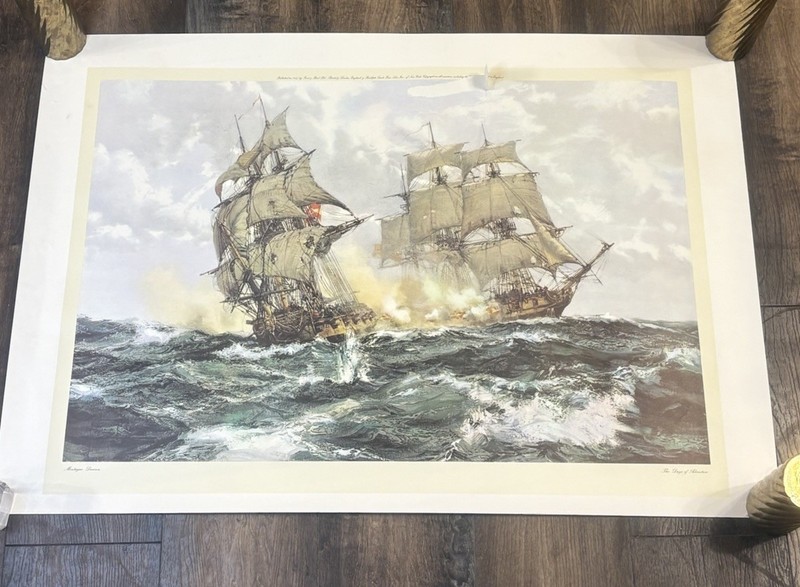 Days Of Adventure Montague Dawson 25×36 Art Print Venture Prints 1970 Nautical
