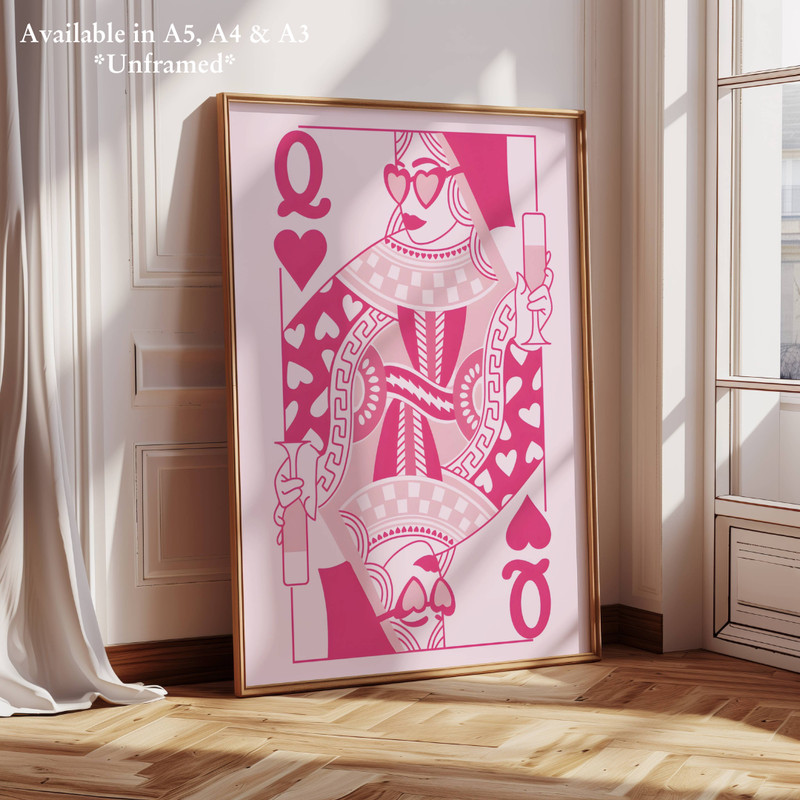Queen of Hearts Print Poster Fashion Luxury Designer Wall Art Preppy gallery