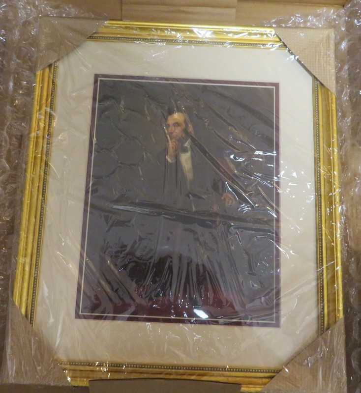 Healy Portrait of Abraham Lincoln 1869 Wood Framed Canvas Print Repro 14.5×17