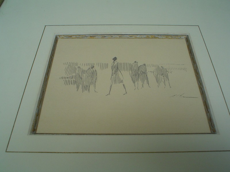 RARE - HAROLD ALTMAN Original Ink Drawing - Hand Signed By Artist - Nice Frame gallery