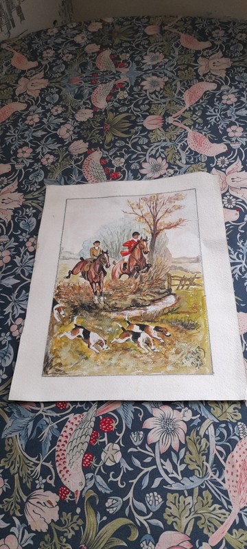 Vintage Hunting Picture Unframed