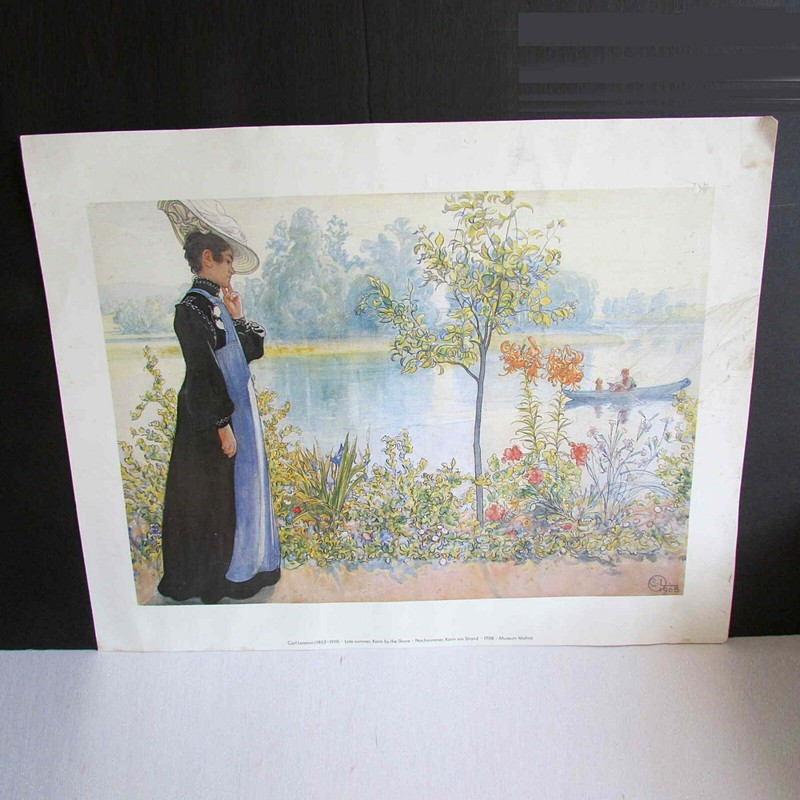 Carl Larsson Print "1908 'Karin by the shore' Watercolor" 15.75x12.25" FREE SH gallery