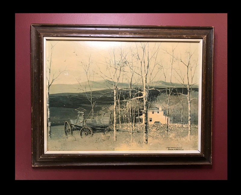 FRANK M. HAMILTON «The Changing Season» PRINT FRAMED & SIGNED VINTAGE *SEE PICS*