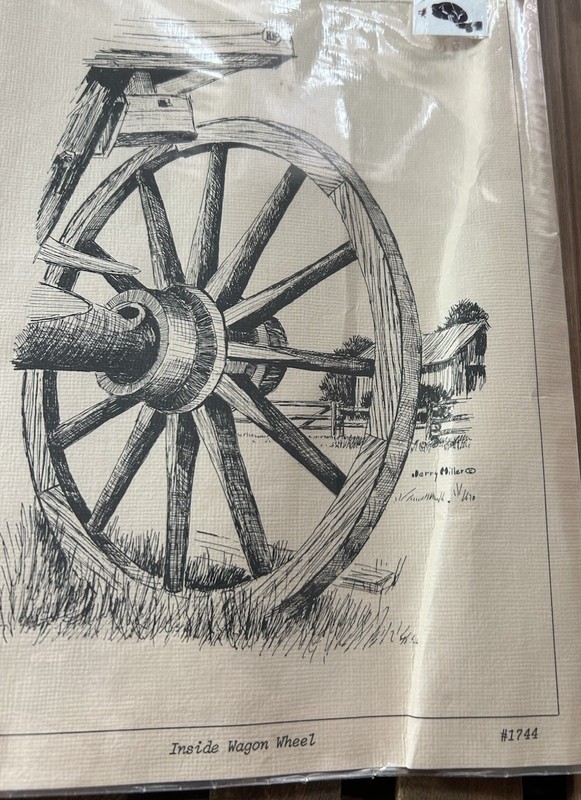 RARE FIND Yesteryear Art “Inside Wagon Wheel “8X10 Original Print #1744 Print 75 gallery