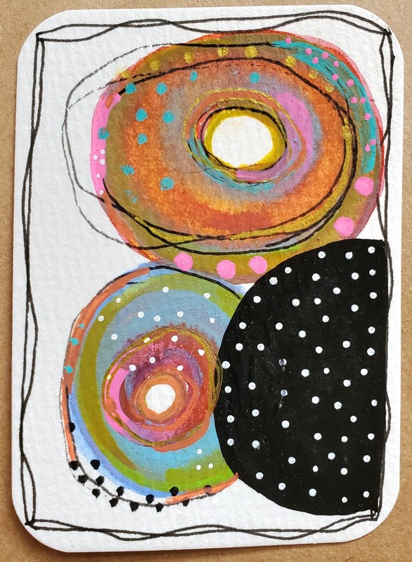 Original ACEO ATC Mixed Media Abstract Art Card#21 OOAK Signed 2.5″ x 3.5″