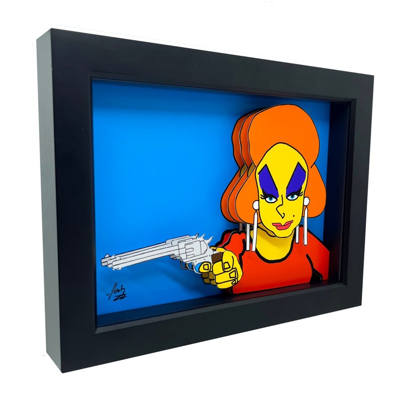 John Waters Pink Flamingos Divine Drag Queen Gay Decor Movie Room 3D Pop Art Gun
