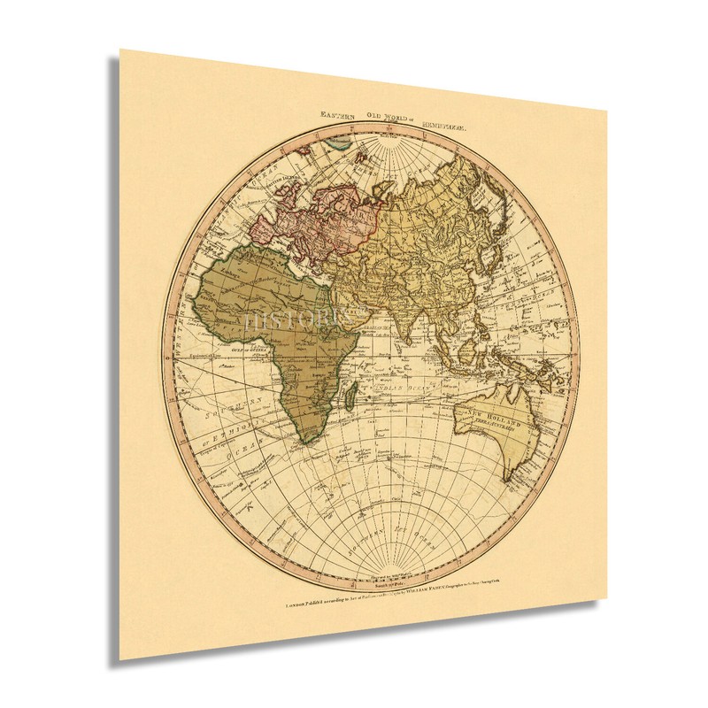1786 Eastern Hemisphere World Map Poster – Vintage Eastern Hemisphere Wall Art