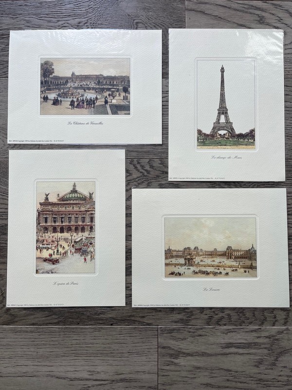 Offset Lithography Prints – lot of 4 – Paris – 1998-1999 – 7″ by 9″