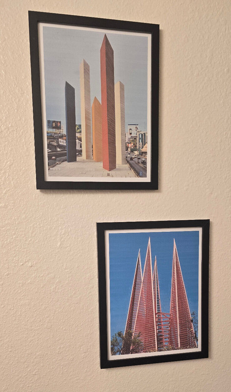 Two Sharp And Unique Framed Architectural Prints By Mathias Goeritz