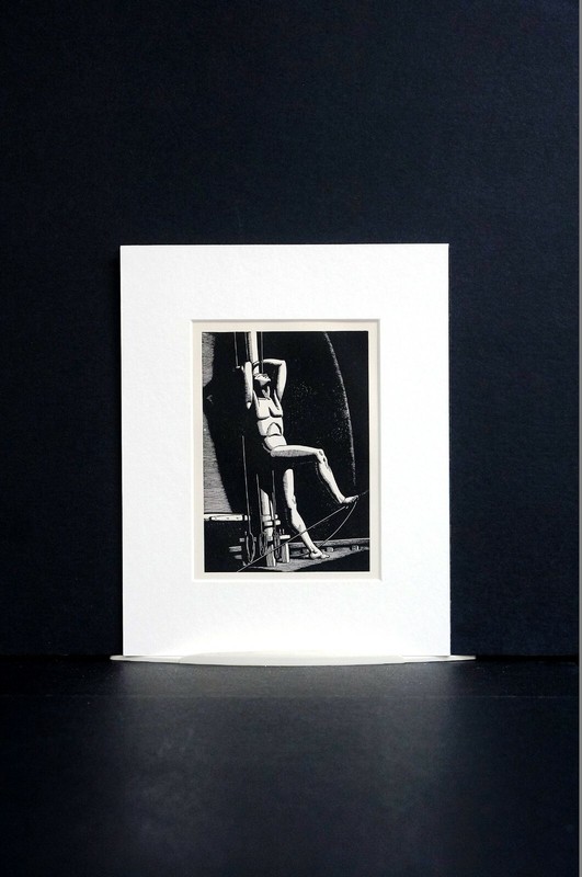 Rockwell Kent 1930 SAILOR LEANING on SHIP MAST at SEA NIGHT Print Matted gallery