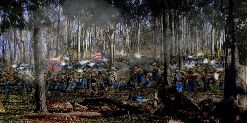 Gettysburg Print/Frame Manning 3rd Arkansas 86th New York Giclee limited