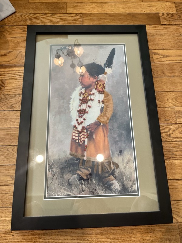 1 of 1 Threaded/Beaded Enhanced Textured Print Ray Swanson Signed CS Framed 3D gallery