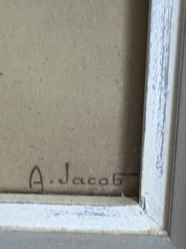 1940S The Ferry & Spring In Normandy SignedBy The Artist A. Jacob Numbered On Th gallery