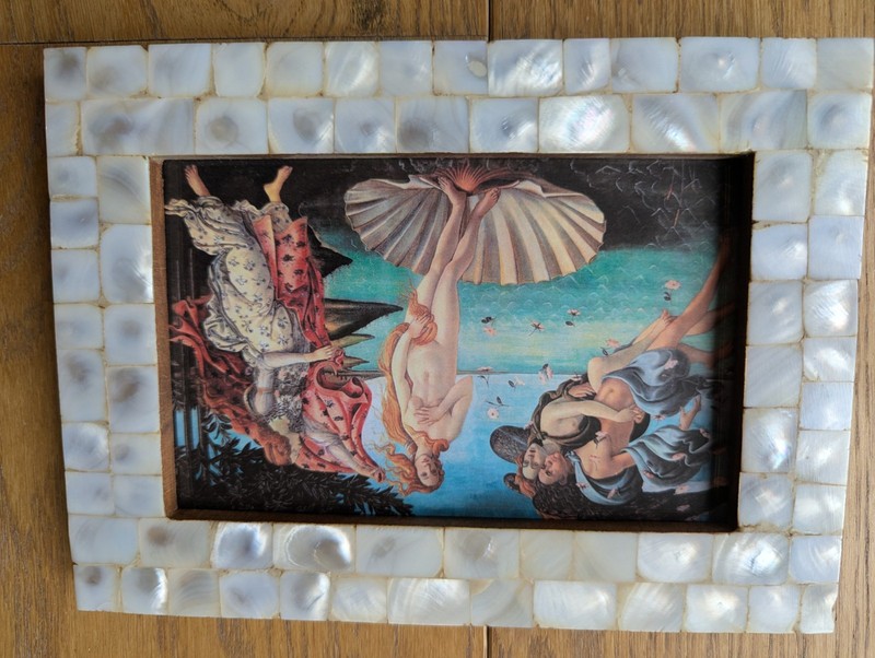 Birth of Venus Framed Art Print Mother of pearl frame 19.3 X 14.1cm OOAK gallery