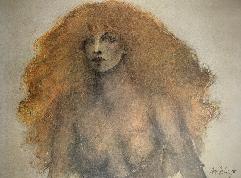 Ramon Santiago 1943-2001, “Lady Di” Art Print New unused Condition, 26×30 Inch