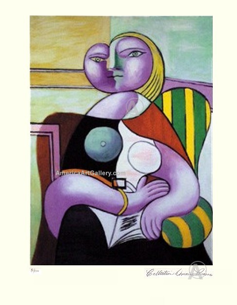 Pablo Picasso Cubist Lady Seated Hand Signed Limited Edition With COA