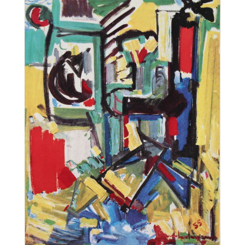 HANS HOFMAN Bookplate Print ABSTRACT Modern Art 1962 EXUBERANCE