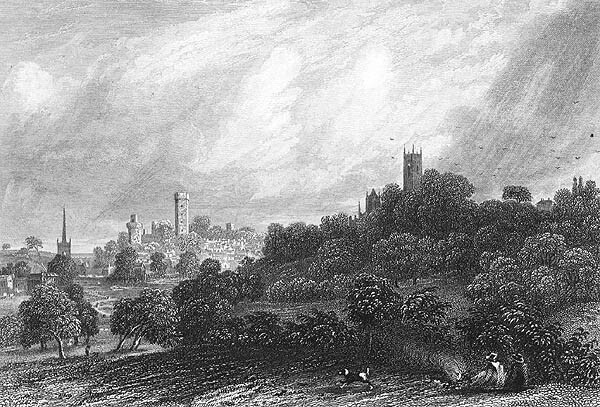 England, MEDIEVAL STONE WARWICK CASTLE Caesar's Tower ~ 1831 Art Print Engraving