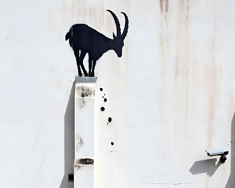 Banksy Goat 8 x 10 Print Photograph Picture Photo Goat on Ledge Art