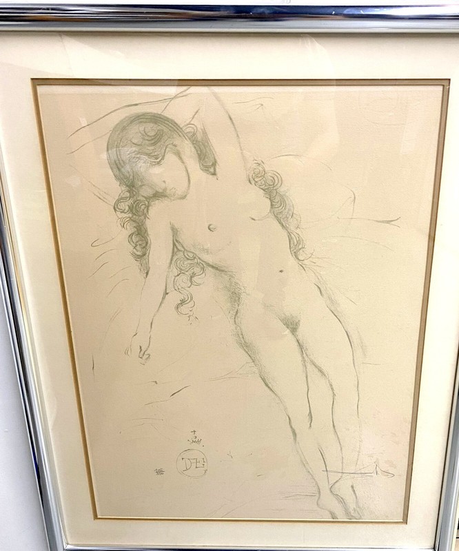 SALVADOR DALI ( 1904-1989) NUDE WITH RAISED ARMS LITHOGRAPH 1970 gallery