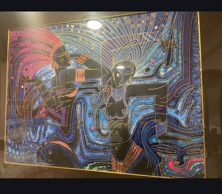 Wong Shue «Sambistas Deluxe» framed, signed and numbered by artist; 54X44 in