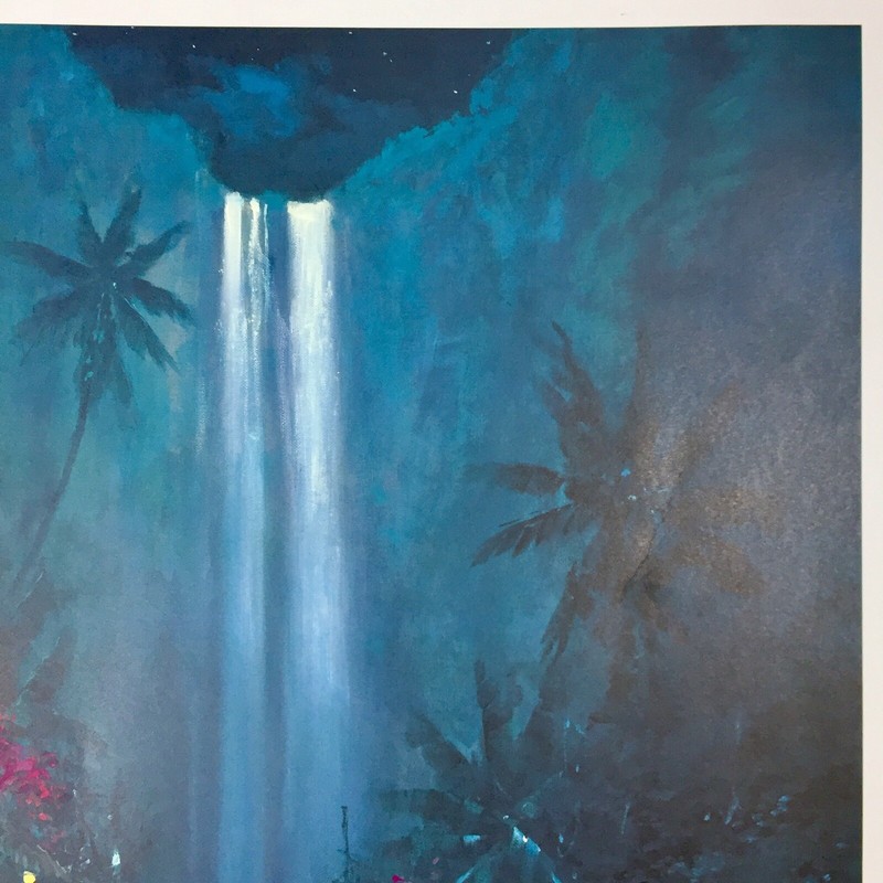 James Coleman Night Fragrance Hand Signed Lithograph 21 / 275 Tropical Waterfall gallery