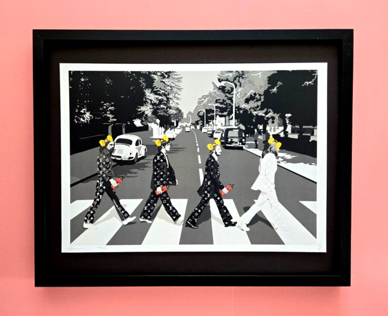 DEATH NYC Hand Signed LARGE Print Framed 16x20in COA The Beatles Abbey Road #7
