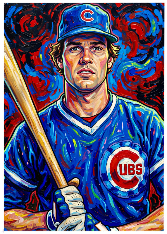 RYNE SANBERG * Chicago Cubs * BASEBALL * Illustrated Art Card * ATC ACEO
