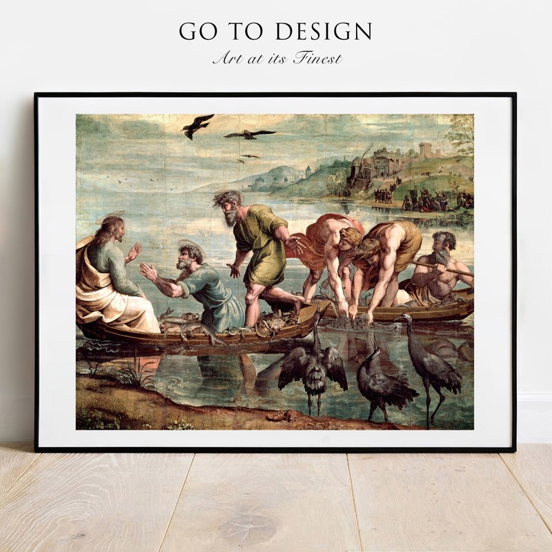 Art print Raphael The Miraculous Draught of Fishes poster wall Art painting gallery