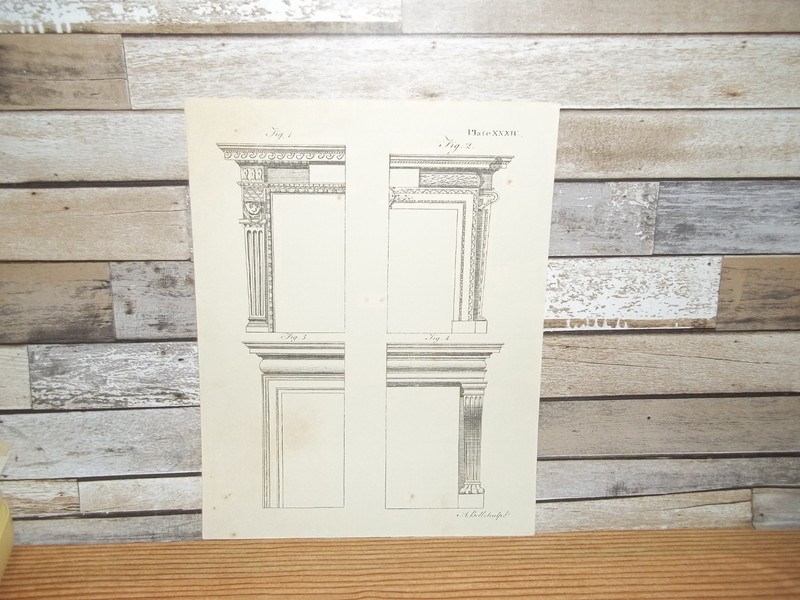 Antique Engraving Print Doorway Trim 18th-19th Century Andrew Bell Original gallery